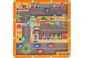 ANPOLE Magnetic Fidget Toys Handheld Game for Kids & Teens, Montessori Wooden Puzzle Game Board,Fine Motor Skills Educational Sensory Toys & Stress Relief Party Favors Toy &Best Gifts for Preschoolers