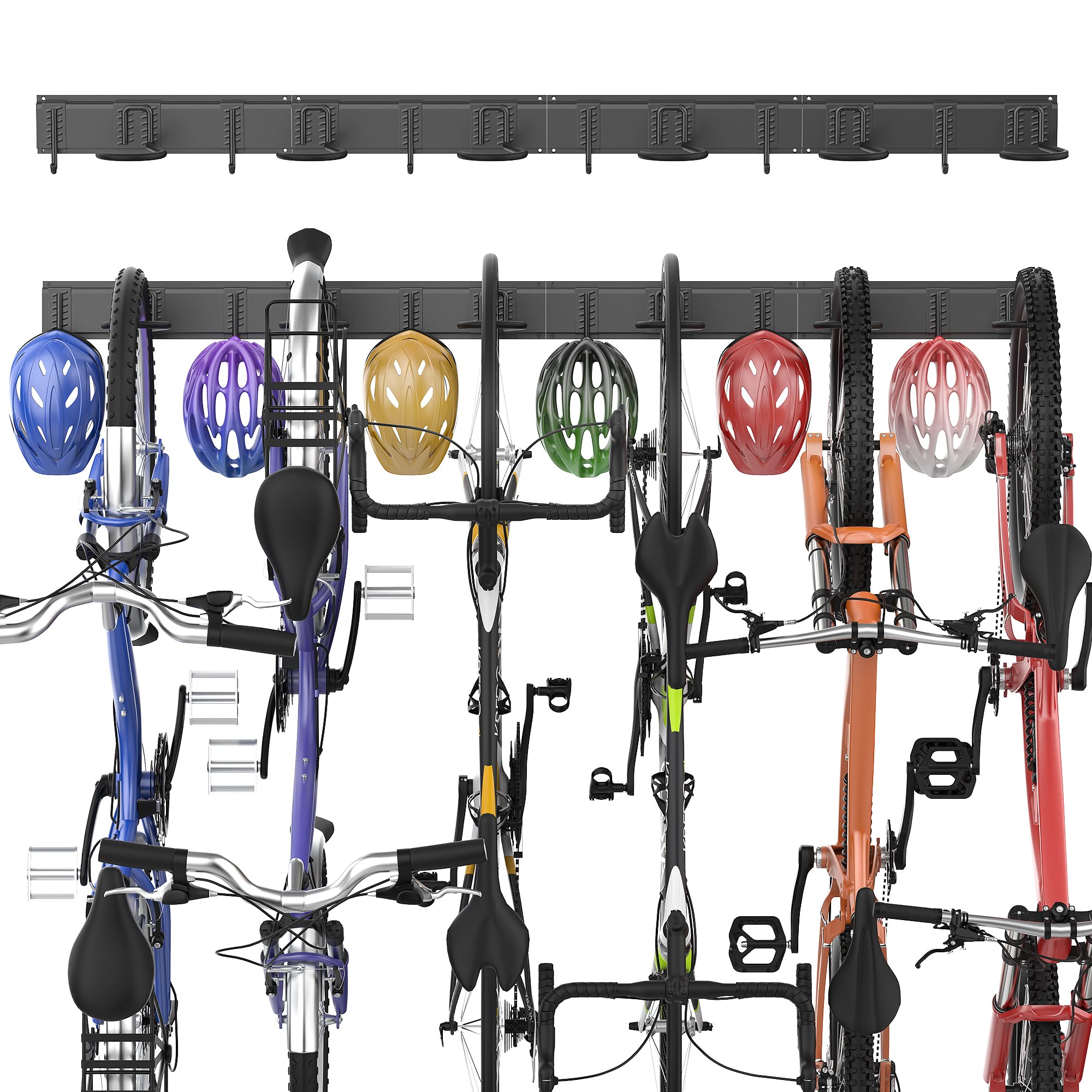 Photo 1 of ***MISSING PARTS***
Ultrawall Bike Storage Rack, Wall Mount Bicycle Rack Vertical Bike Hanger for Garage, Home, 6 Bike Racks & 6 Helmet Hooks, Holds Up To 660lbs