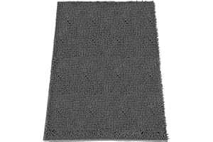 HOMEK Absorbent Dog Door Mat for Muddy Paws, 48" x 30" Chenille Indoor Mats for Entryway, Trap Dirt Front Door Mat Indoor Entrance Washable Non Slip Soft