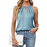 Blooming Jelly Womens Summer Tank Tops Satin Business Dressy Casual Blouses Sleeveless Halter Trendy Work Shirts 2026