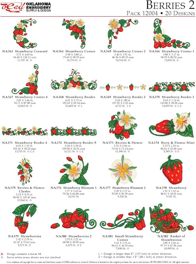 Oesd Embroidery Machine Designs Berries 02 104 Amazon Co Uk Kitchen Home