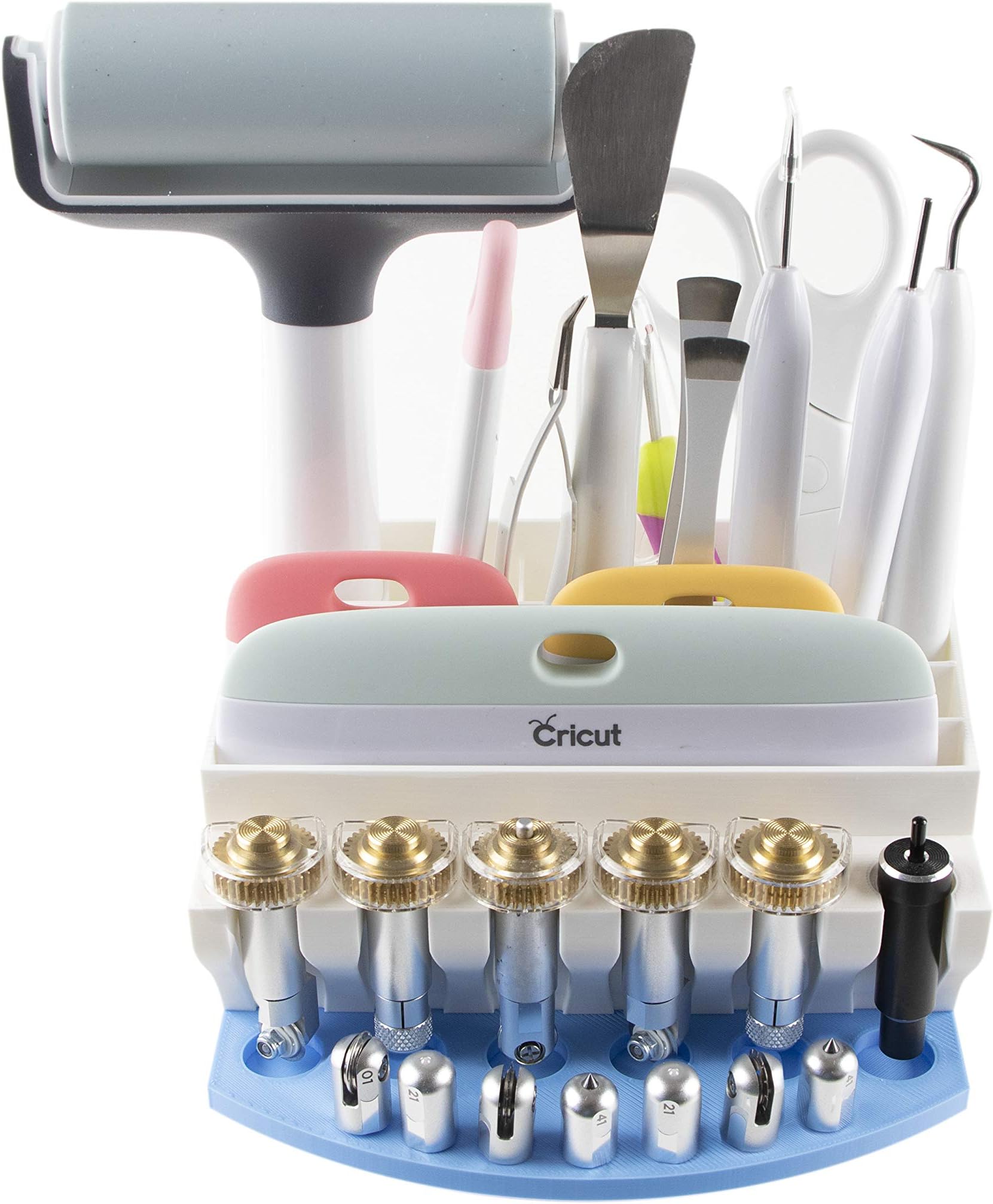 Tool Holder and Organizer for Cricut Tools and Accessories | Cricut Blades Caddy | Adaptive Tools Holder Organizer (Aqua Blue)