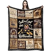 Heogvwa Rottweiler Gifts,Rottweiler Gifts for Women Men,Rottweiler Blanket,Gifts for Dog Lovers,Rottweiler Decor,Cozy Animal Blanket for Couch Sofa Bed Decor 50"X60"