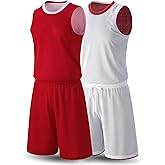 1 Set of Men's Reversible Basketball Jersey and Shorts, Double-Sided Custom Athletic Uniforms for Team Sports Practice