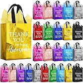 Resholder 30 Set Gifts Bags with Tissue Paper Bulk,10x8x4 Inch Employee Appreciation Thank You Gift Bags with Handles,Inspirational Reusable Tote for Staff Coworkers Team