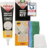 ISPAR Tile Grout Reviver 400g Grey Premixed Fast Drying Repair Kit Spatula view 1