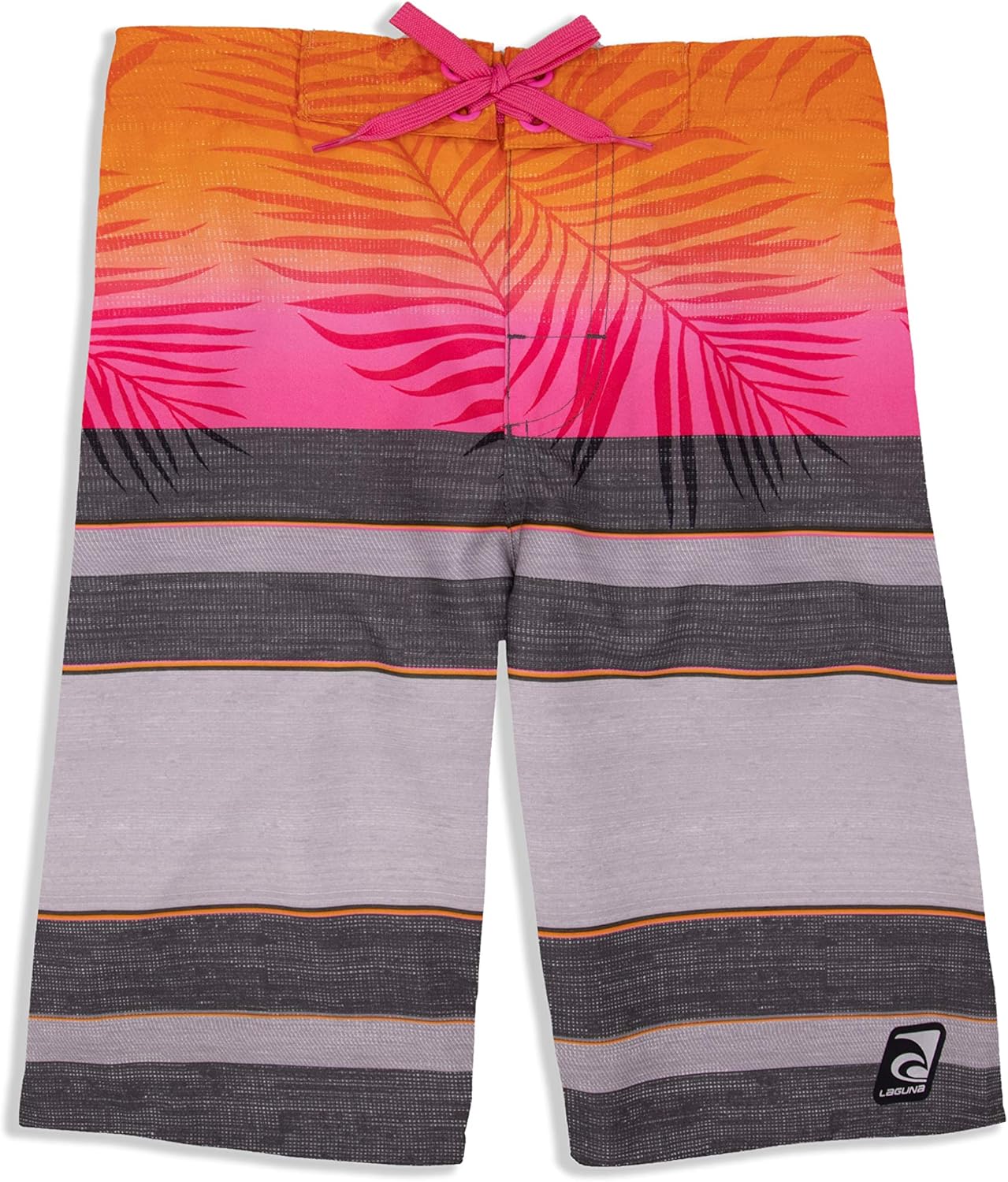 LAGUNA Boys UPF 50 Boys Print Drawstring Boardshorts Swim Trunks
