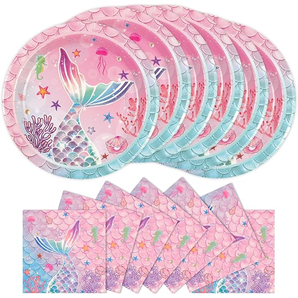 Mermaid Birthday Party Supplies Mermaid Plates Cups | UK