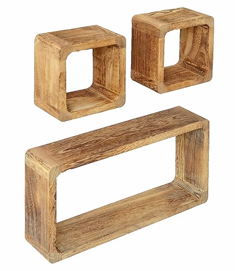 Ts Ideen Set 3 Mensole In Legno Massiccio Stile Retrò