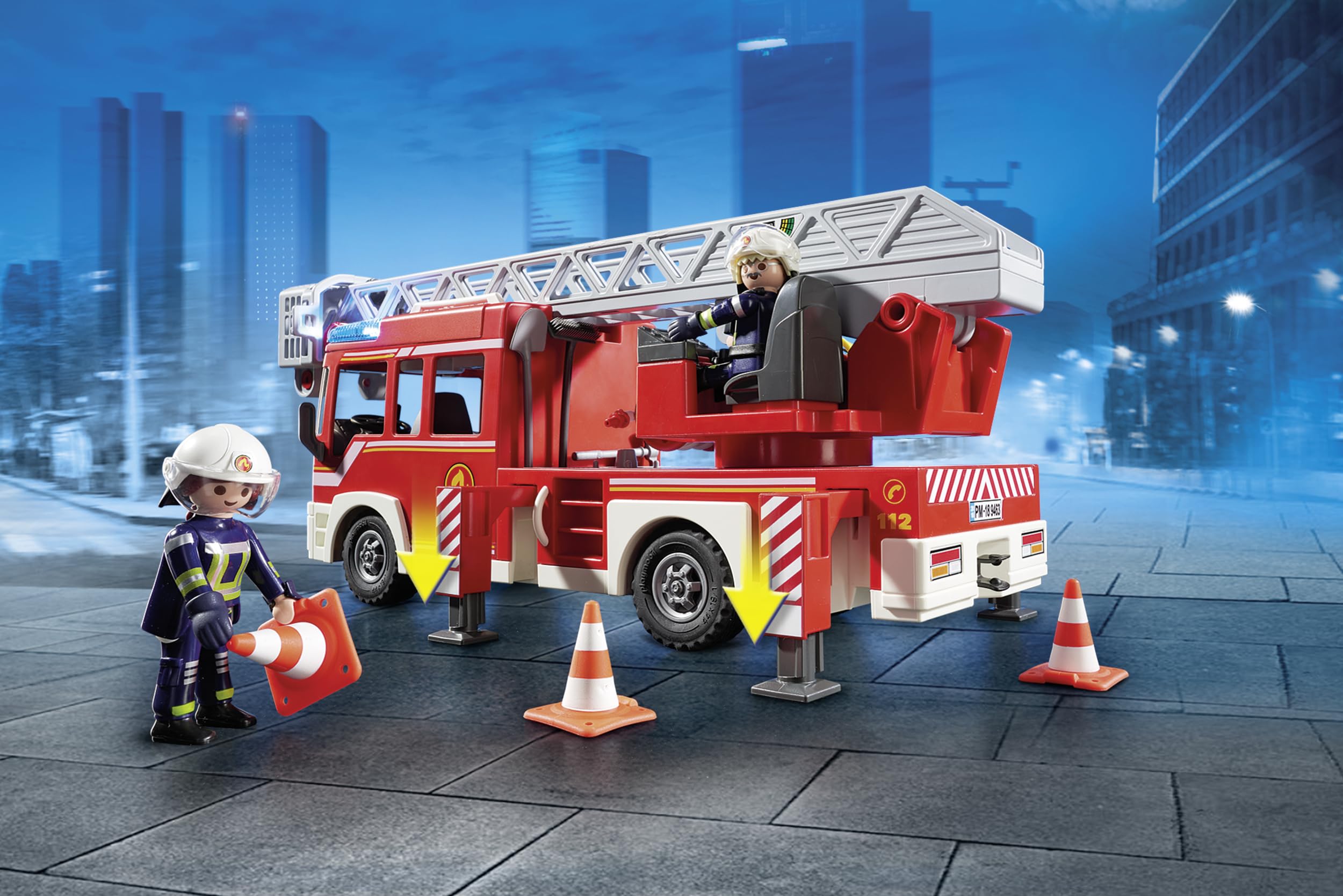 PLAYMOBIL City Action 9463 Feuerwehr-Leiterfahrzeug mit Licht und Sound, Ab 5 Jahren 4