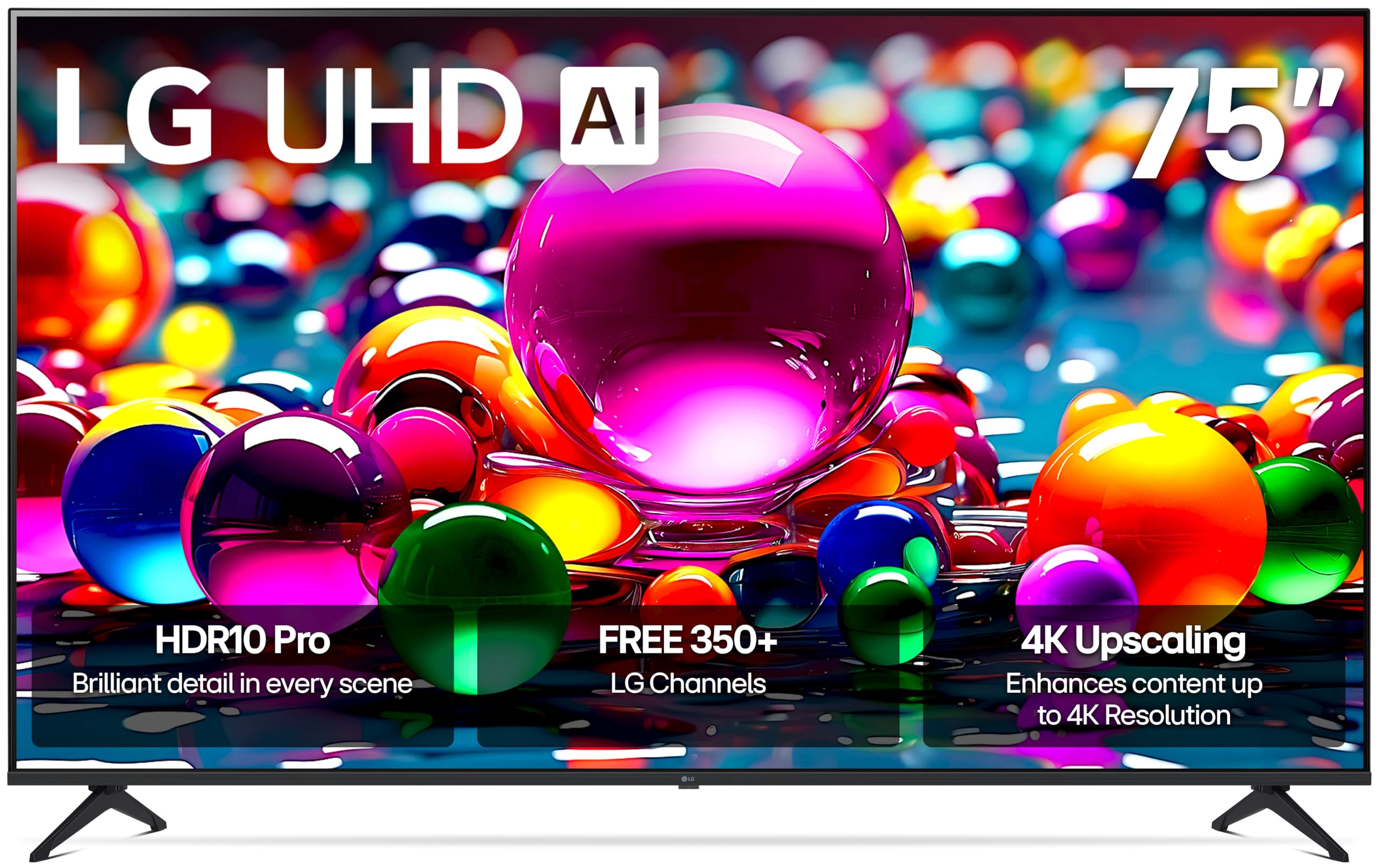 Photo 1 of **DOES NOT POWER ON. SELLING FOR PARTS**LG 75-Inch Class UHD AI 4K UA77 Series Smart TV w/AI Sound Pro, HDR10, 4K Super Upscaling, Filmmaker Mode, Wow Orchestra, Compatible with Alexa (75UA7700PUA, 2025)