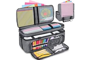 IMAGINING Carrying Case for Cricut Maker 3, Maker 4, Double-Layer Machine Bag with Cover for Cricut Explore 4, Explore 3, Explore Air 2, Storage Organizer for Cricut Accessories and Tools