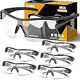 YENPK Safety Glasses Goggles for Men, Anti Scratch ANSI z87+ Compliant UV Protection Protective Eyewear Rubber Non-slip Leg