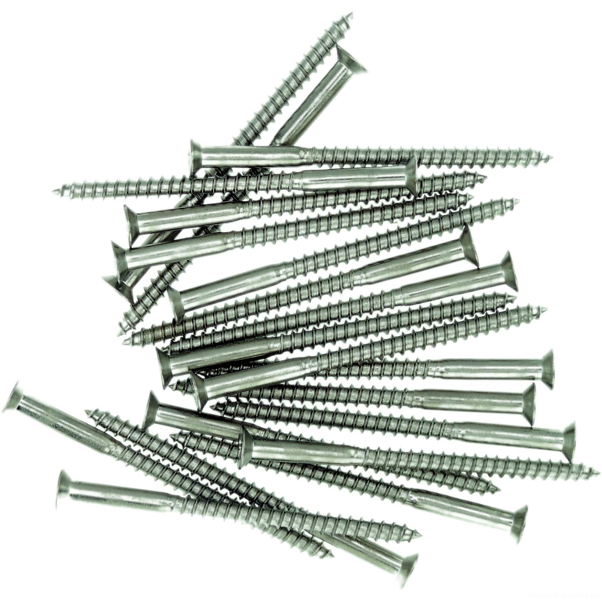 No.10 x 1.78 (5.0mm x 45mm) Pozi Countersunk Wood Screw - Stainless Steel (A2) (Pack of 20)