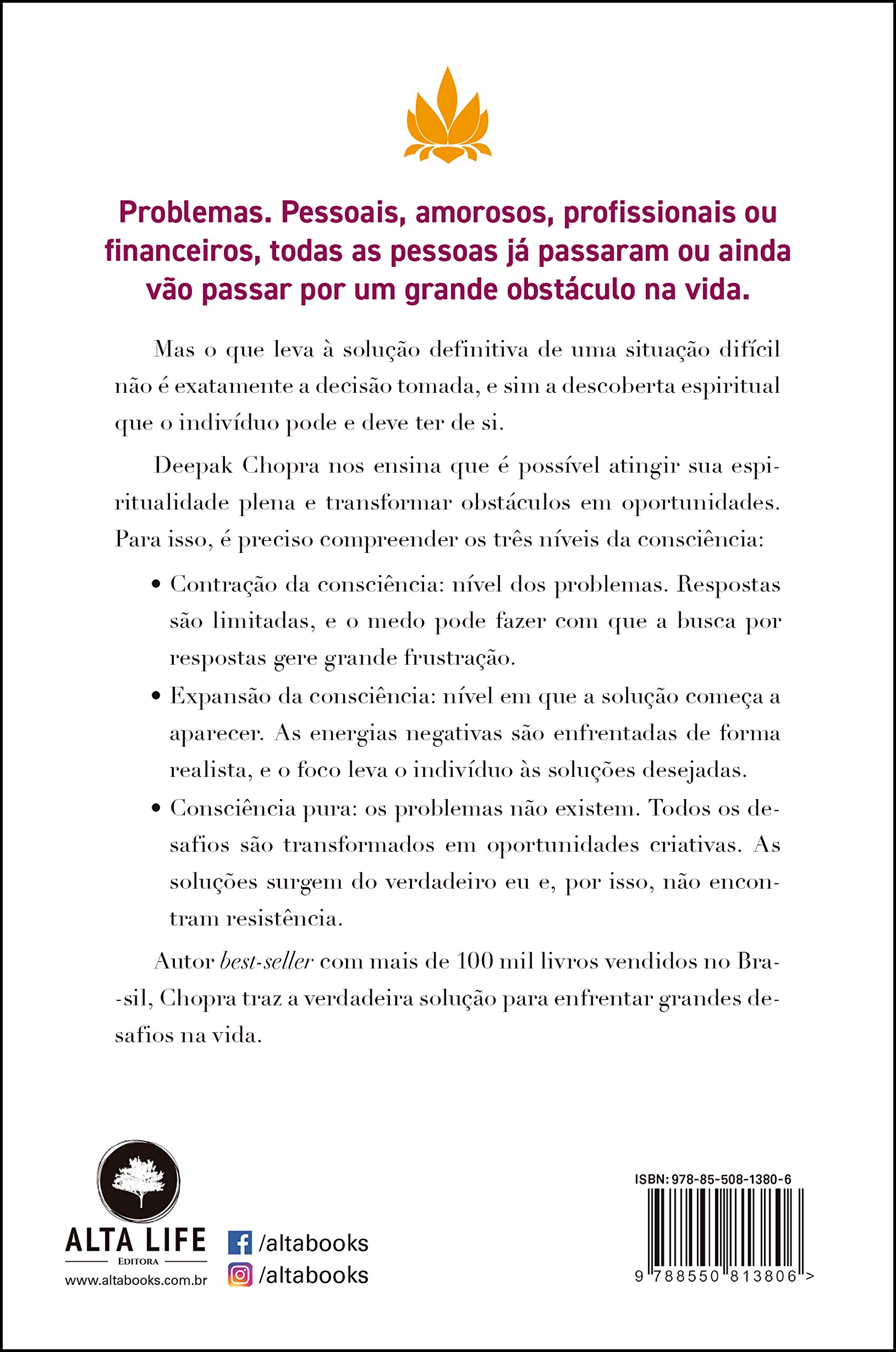 Livro 'O Poder Da Consciência: Respostas para os maiores desafios da vida' de Deepak Chopra