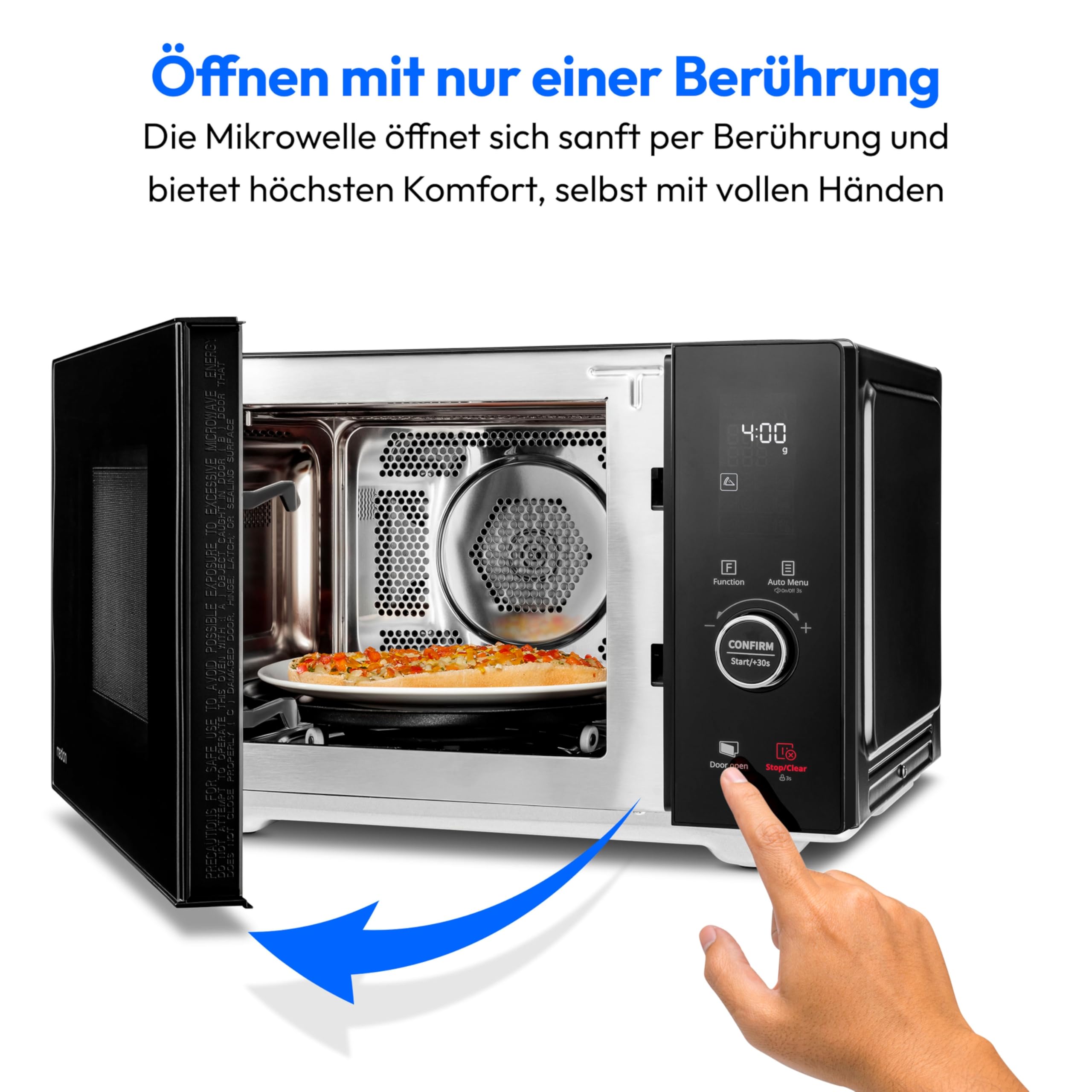 MEDION Mikrowelle mit Grill und Heißluft (25 Liter, 900 Watt, 1100 W Obergrill & 500 W Untergrill, 2100 Watt Heißluftfunktion, 11 Programme, 10 Leistungsstufen, Edelstahl, MD12041) [MODELL 2025] 8
