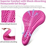 DAWAY S7 Gel Padded Bike Seat Cover Pink 11x7 Shock-Absorbing view 2