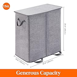 Lifewit Double Laundry Hamper with Lid and