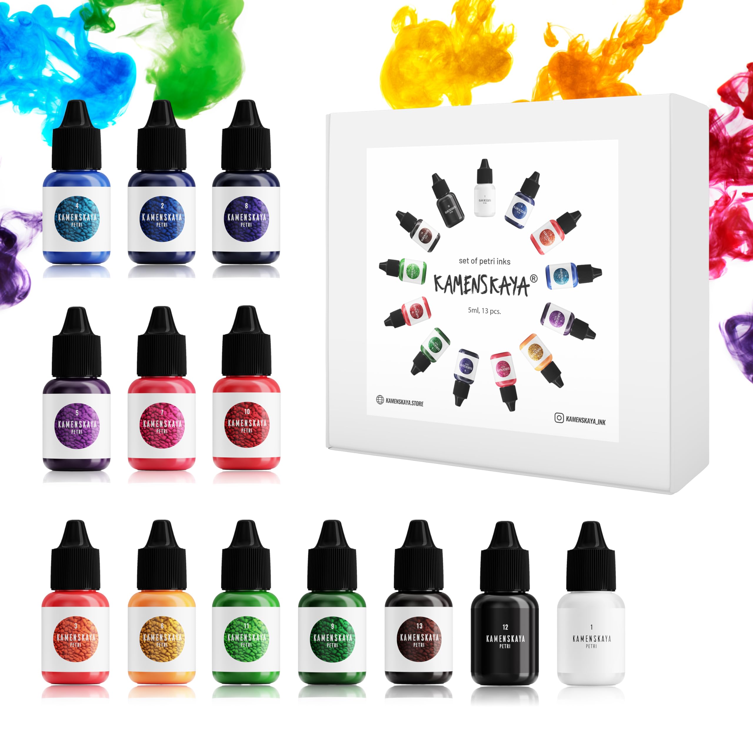 Kamenskaya Set of 13 x 5 ml mini Petri Inks