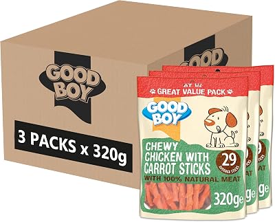 Good Boy Chicken with Carrot Sticks Dog Treats Bulk Box 3 x 320g
