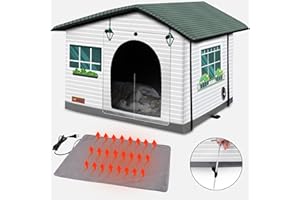 GASUR Weatherproof Heated Cat House, Insulated Heated Cat House Indoor/Outdoor with Heated Pad for Winter, Heated Cat Shelter Providing Safe Feral Outdoor Cat House for Cats or Small Dogs(20"x17"x16")