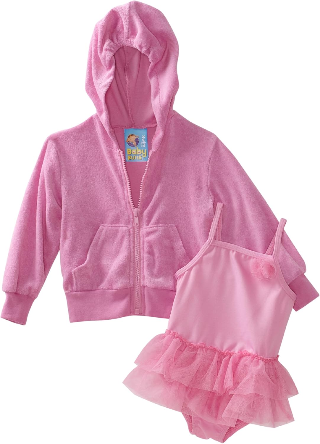 Baby Bunz Girls' Tutu Swimsuit With Terry Cover Up, Light