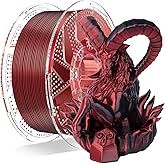 Chitu Systems Conjure Silk Dual Color PLA 3D Printer Filament 1.75mm, Reusable Spool Compatiable with Bambulab Refill Filament, Christmas Black Red Filament 1KG/2.2lb
