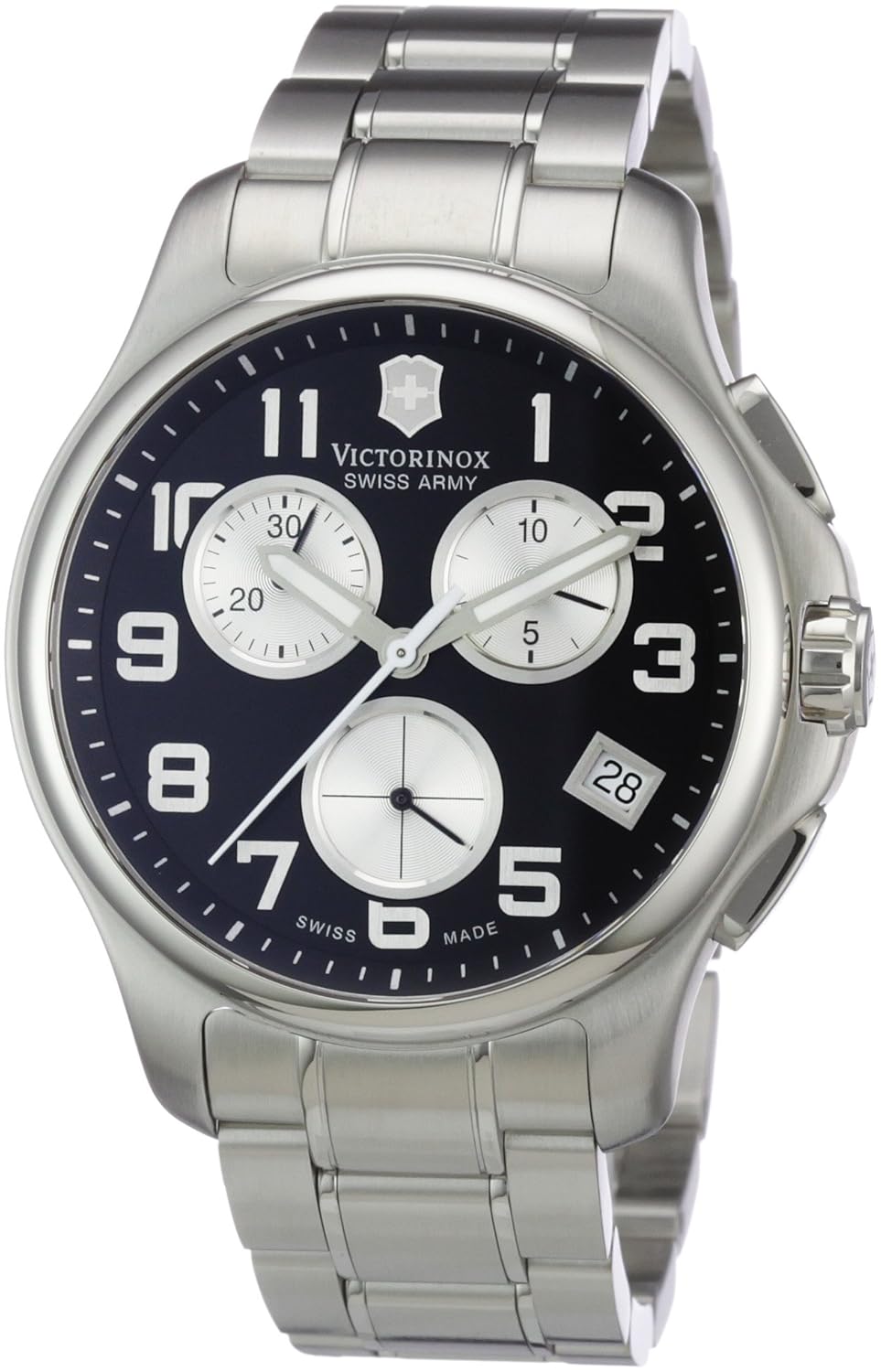 Buy Victorinox Swiss Army Men's 241455 Officers Chrono Black Dial Watch