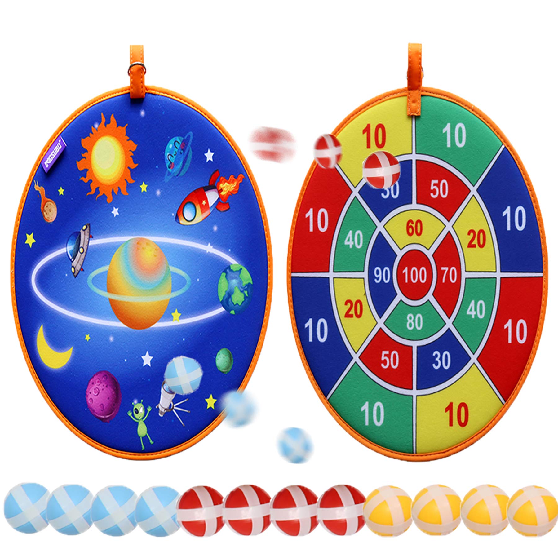 Rapify Dart Board Games for Kids, Board Games Kit with 12 Sticky Balls, 13.8 in Dartboard Set with Hook, Safe & Classic Toy Set for Kids Gift Ages 3-Year-Old and Up Pre-Kindergarten Toys
