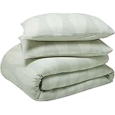 Superior Cotton Comforter Set, Breathable, Modern Fluffy Oversized, All Season Bedding, Bedding Sets, Includes; 2 Matching Pillow Shams, Woven Diamond Lattice, King (108" x 92"), Sage