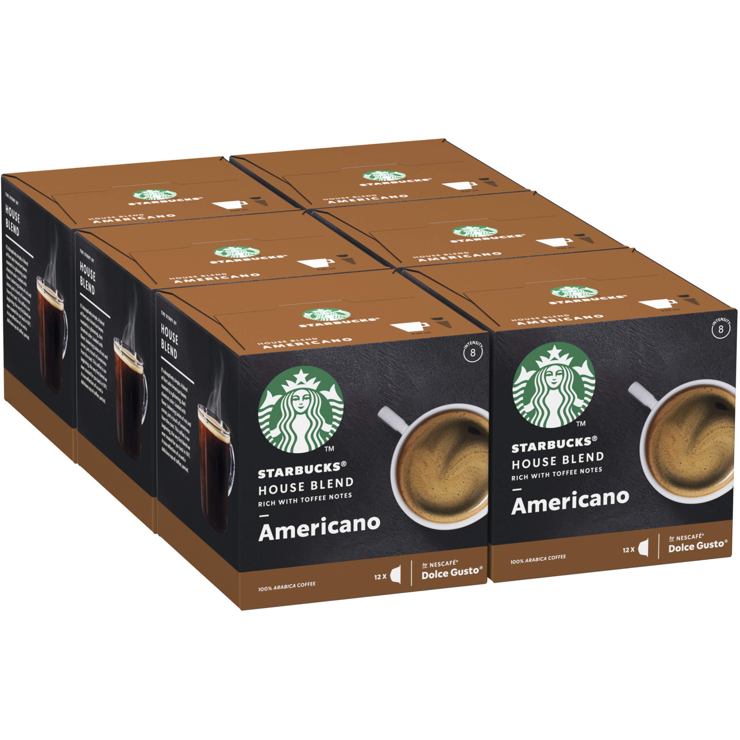 Starbucks House Blend by Nescafe Dolce Gusto Medium Roast Coffee Pods (Pack  of 6, Total 72 Capsules, 72 Servings)- Buy Online in Qatar at  qatar.desertcart.com. ProductId : 151730604.