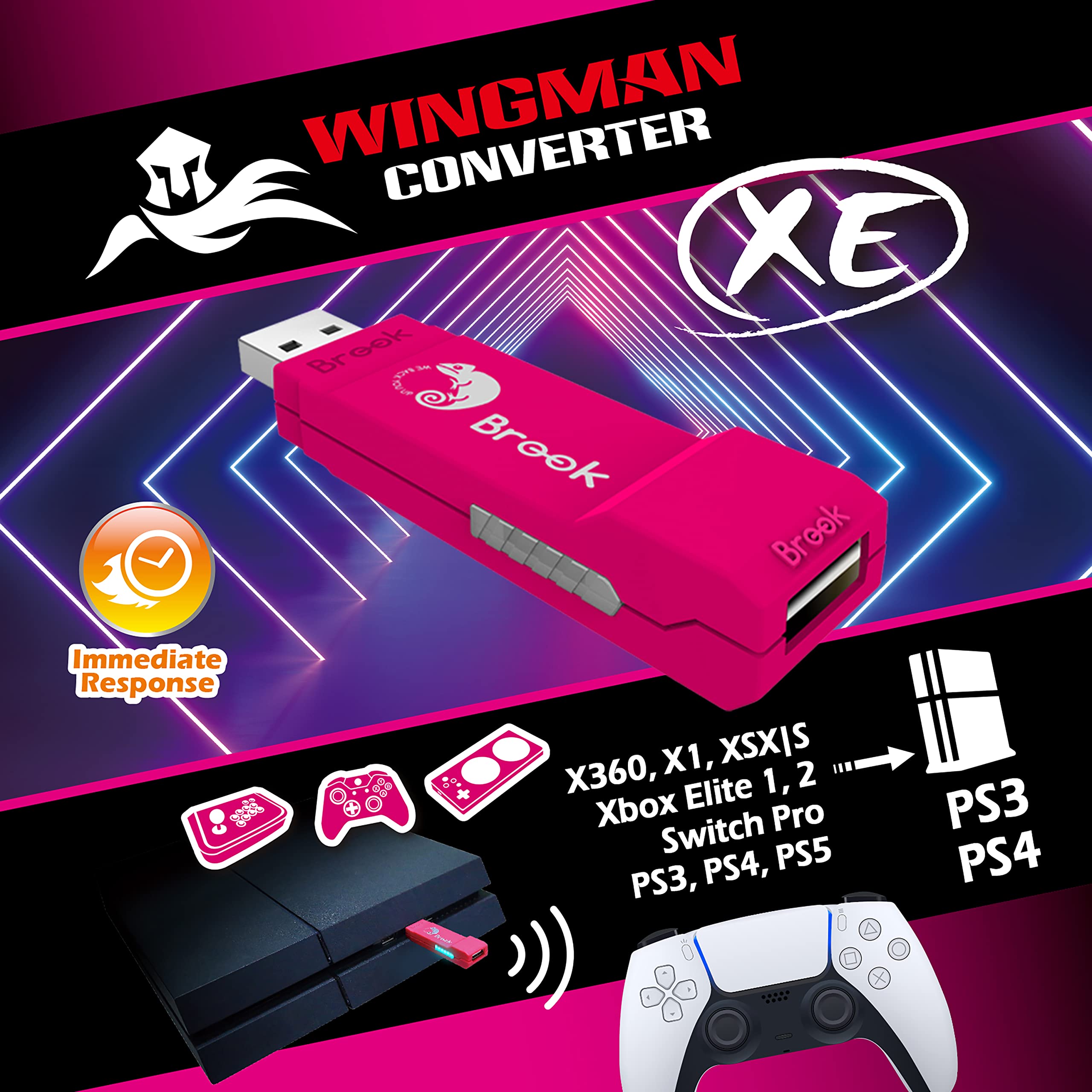 Brook Wingman XE Xbox Controller to PS4 Super Converter Gaming Adapter, Turbo and Remap