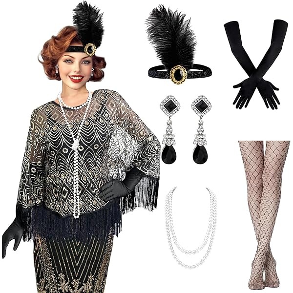 Flapper Accessories SWEETV 1920s Great Gatsby Accessories Set For