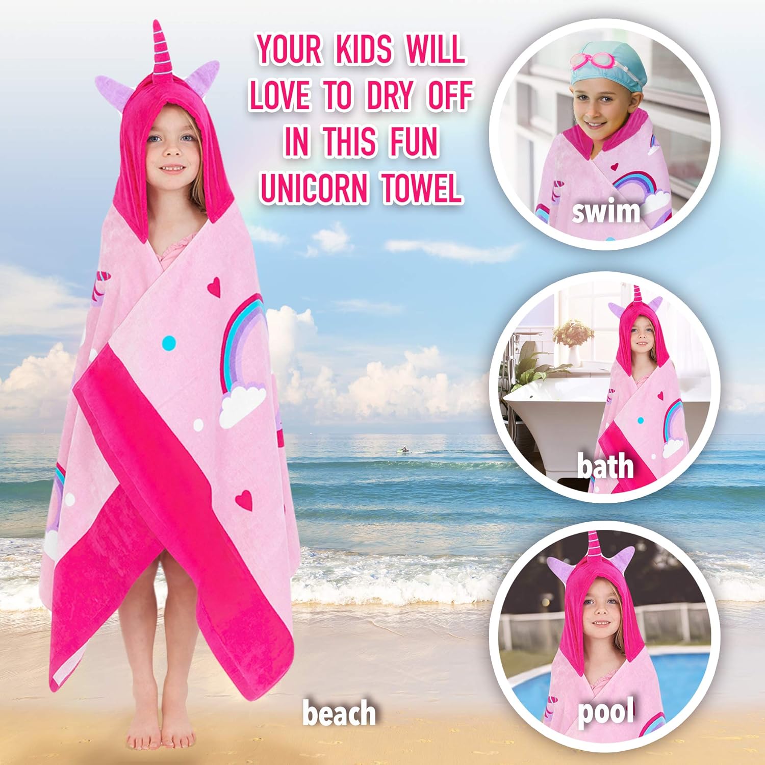 kids unicorn towel