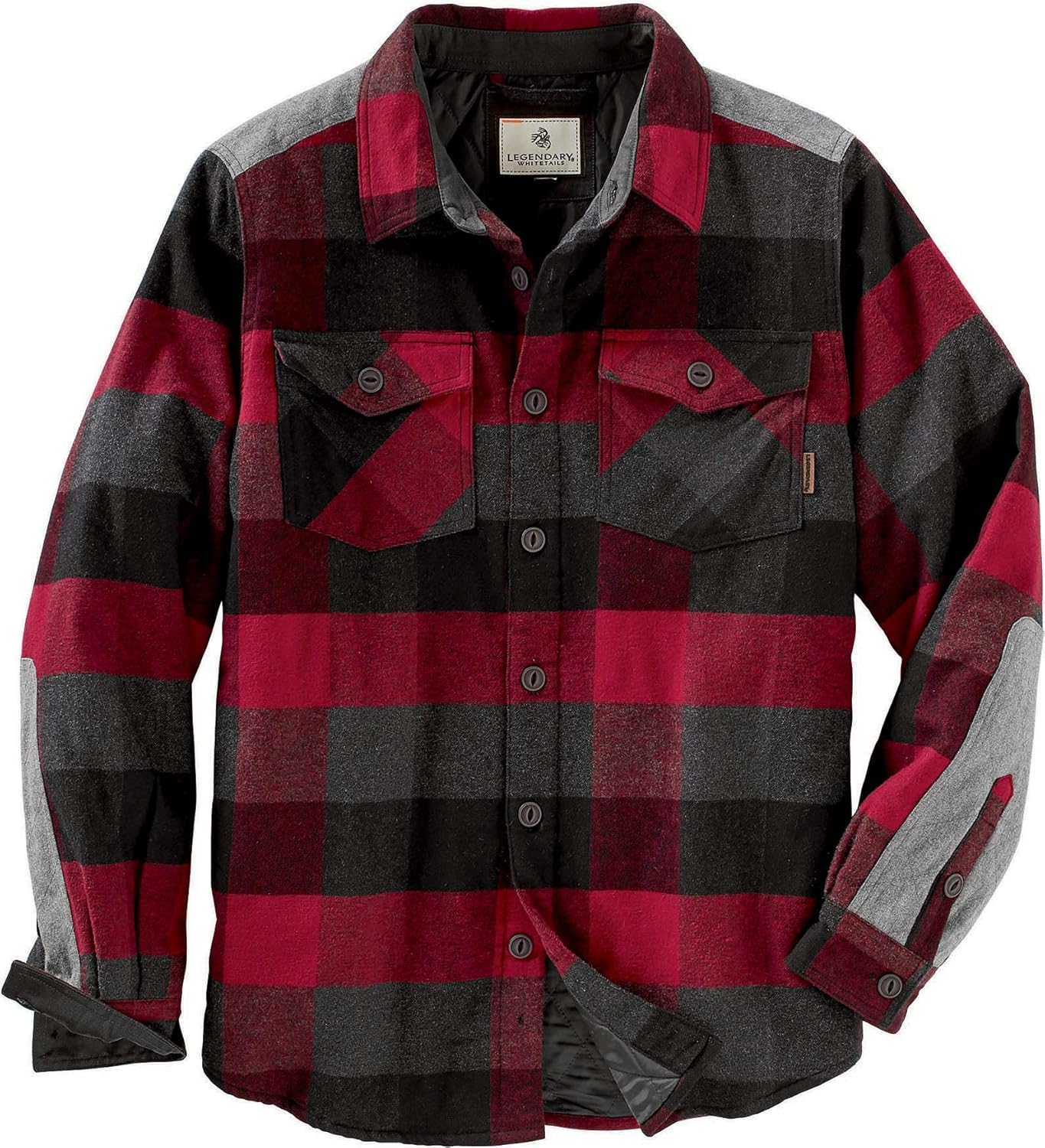 Legendary Whitetails Men's Woodsman Heavyweight Quilted Flannel Shirt Jacket: Clothing