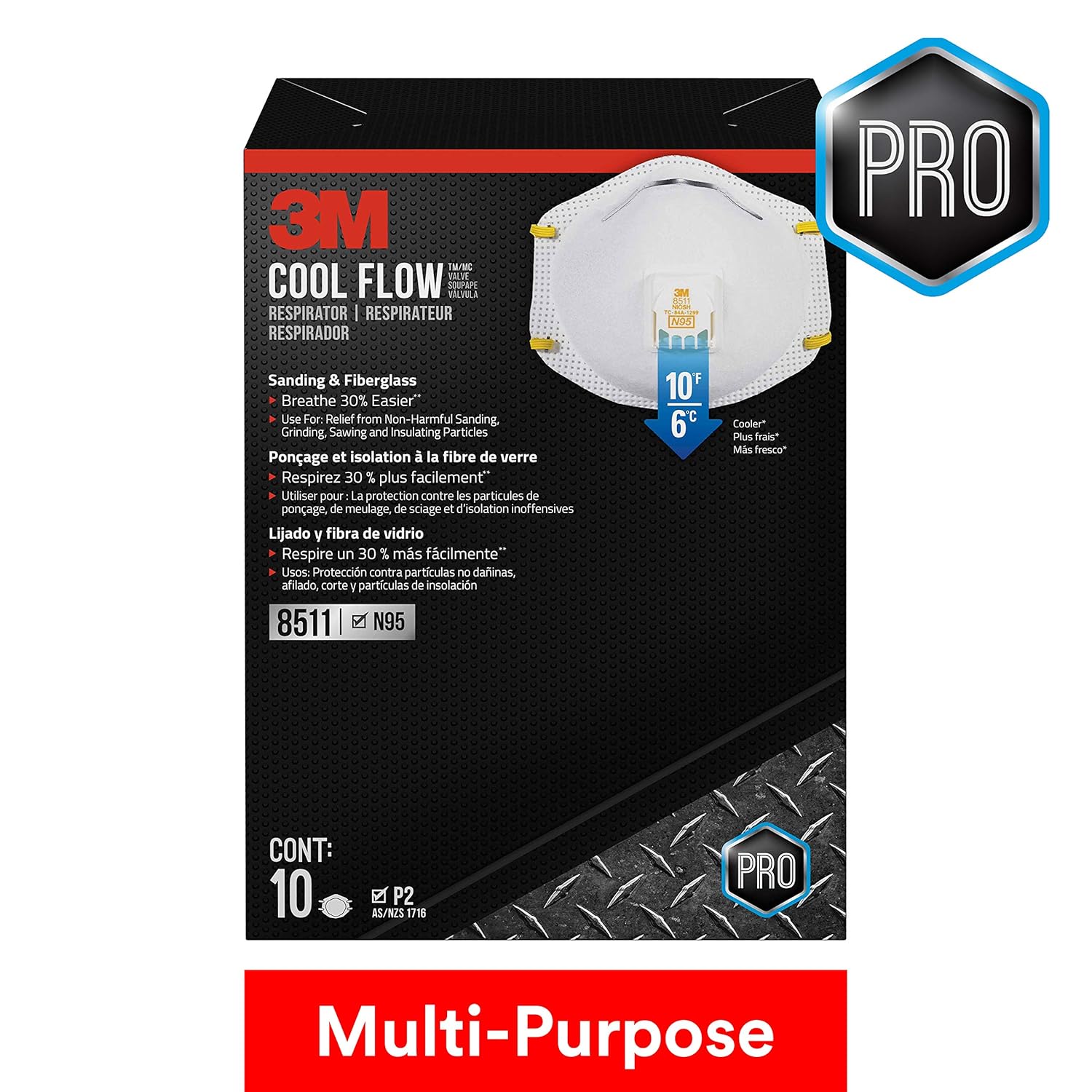 Best 3M N95 Construction Respirator Valved White