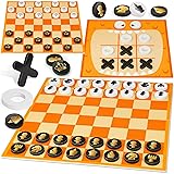 Coogam Chess and Checkers Board Game, 3-in-1 Tic