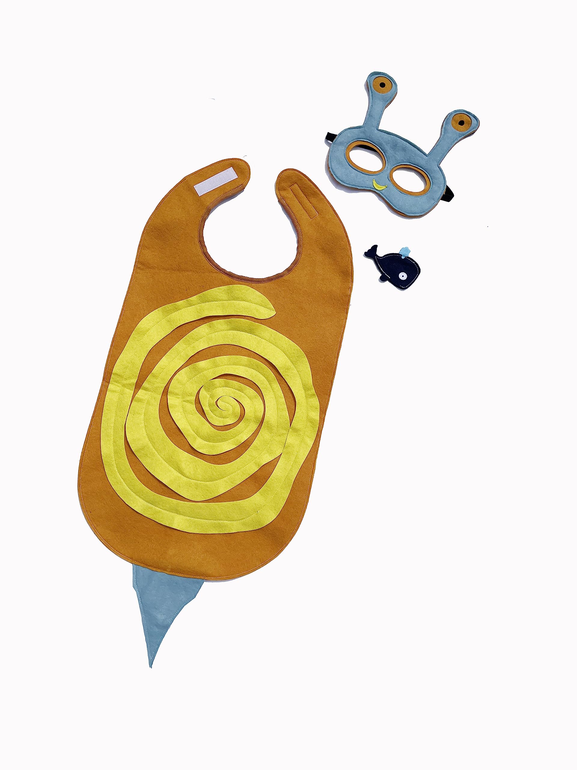 ZAC HOME World Book Day Animal Costume Snail cape with a little whale Finger Puppet Costume for Age 3-8 years old