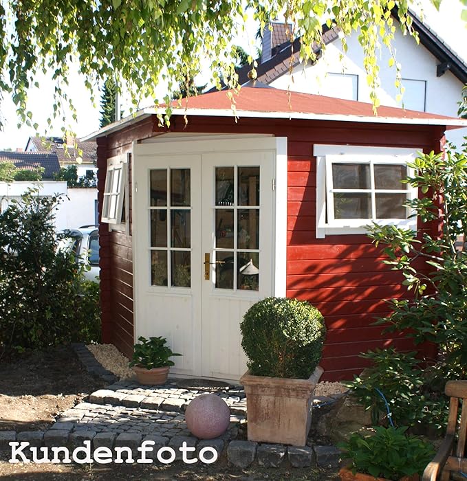 Lexytrad Es Gartenhauser Aufbewahrung Garten Pinie Garten Holzhaus Mit Impragnierung Geratehaus Mit 28 Mm Wandstarke Alpholz 5 Eck Gartenhaus Sunny C Aus Massiv Holz Spitzdach Gerateschuppen Grosse 250 X 250 Cm