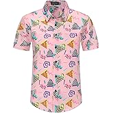 DOOPCCOR 90s Shirt 80s Shirts for Men 80s 90s Disco Retro Casual Button-Down Shirts 80s Mens Clothing