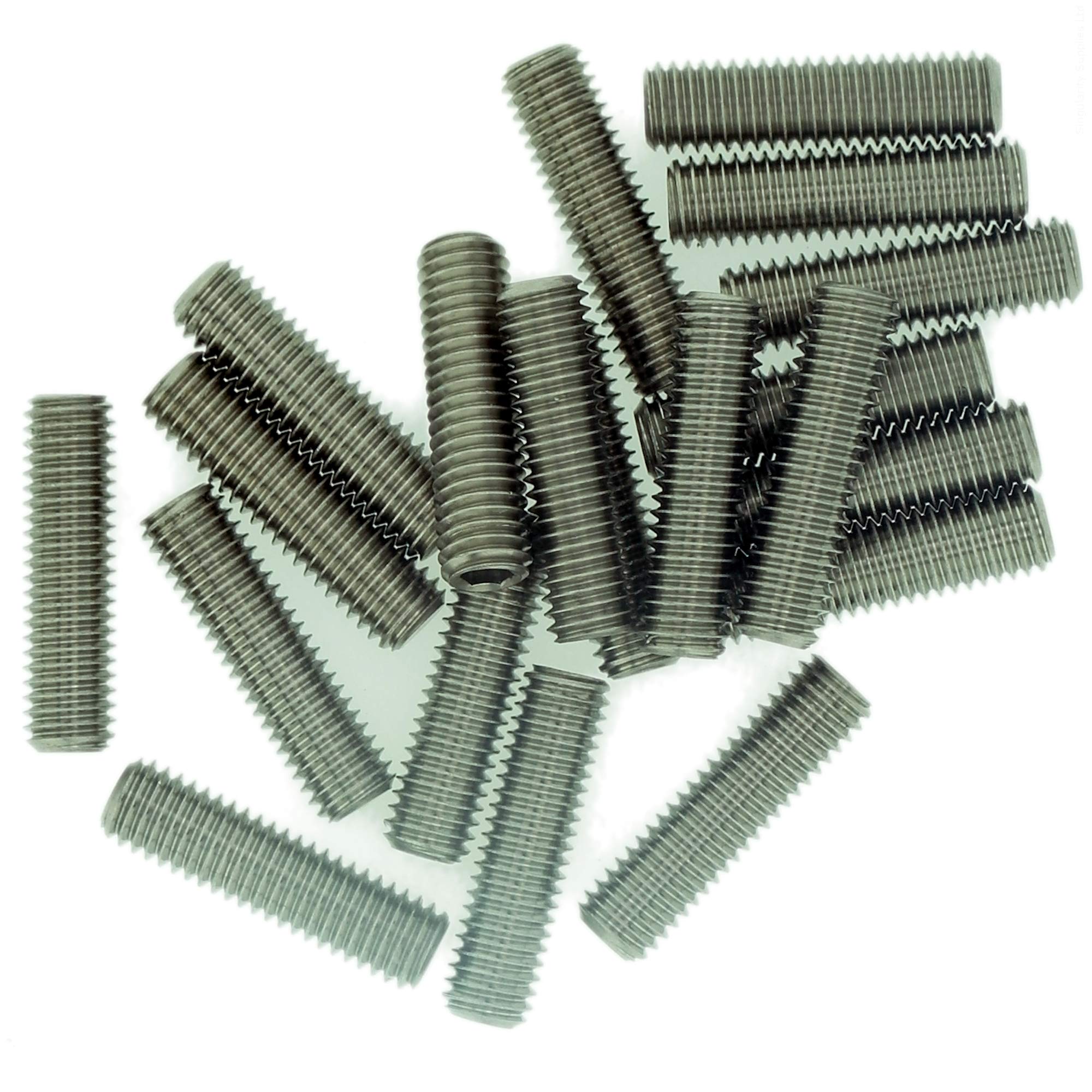 M8 (8mm x 35mm) Hex Socket Grub Screw (Flat Point) - Stainless Steel (A2) (Pack of 10)