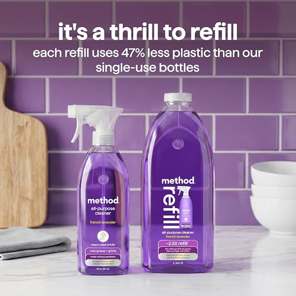 METHOD ALL-PURPOSE CLEANER SPRAY, FRENCH LAVENDER, PERFECT FOR MOST COUNTERS, TILES AND MORE, 28 FL OZ, (PACK OF 1)