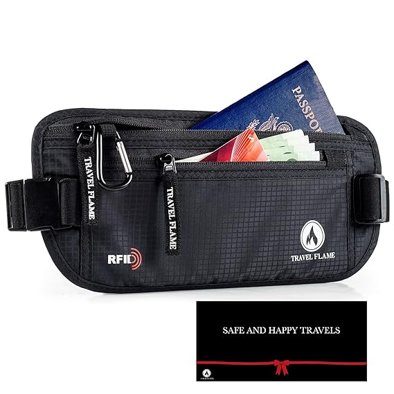 Travel Money Belt for Women / Men Hidden RFID Blocking , Secure