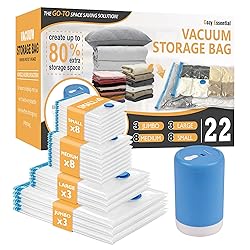Vacuum Storage Bags with Electric Pump, 22 Pack