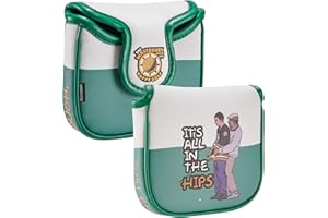 WONXISEN Golf Club Headcover for Mallet Blade Putter Funny Style Premium Leather Golf Headcovers Set with Embroidery Tags Gil