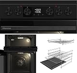 Hisense Freestanding Ceramic Electric Cooker Double Oven 69/43L Black A Rated view 4