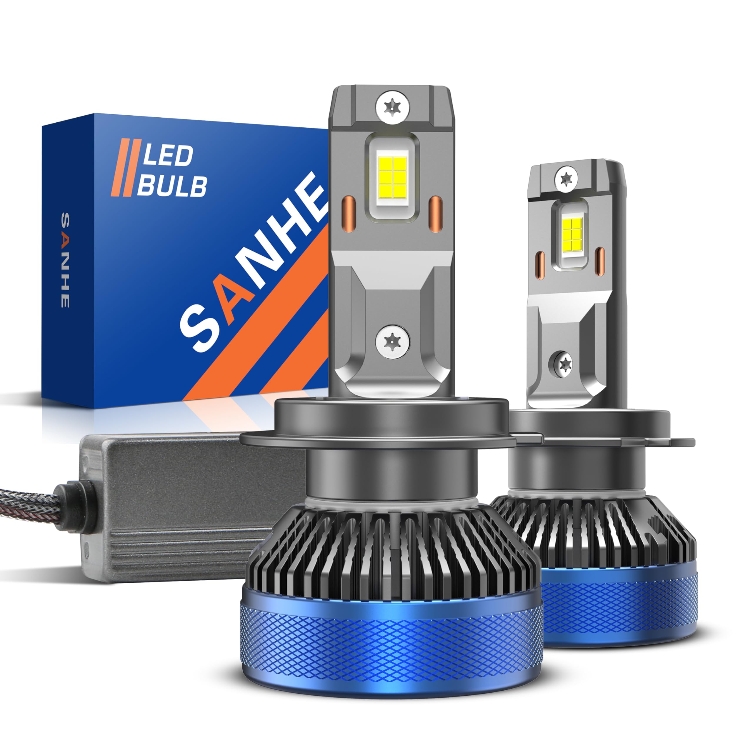 Photo 1 of SANHE Upgraded H7 Fog Light Bulbs, 6500K White 40000LM 600% Super Bright H7 Light Bulbs, Plug and Play, IP68 Waterproof, Pack of 2