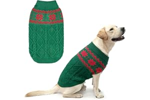 SCIROKKO Warm Winter Dog Sweater - Cold Weather Pet Clothes for Small Medium Large Dogs Indoor Outdoor, Soft Classic Knit Puppy Apparel