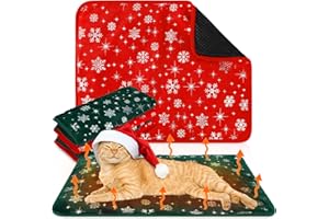 Clysee 4 Pack Self Heating Cat Bed Cat Self Warming Pad with Removable Cover Extra Warm Thermal Pet Pad Washable Pet Crate Mat Anti Slip Kennel for Indoor Outdoor Pets (Snowflake,16 x 20 Inches)