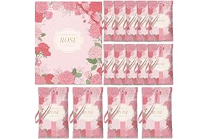 STRN Scented Sachets for Drawer and Closet, Rose Scented Long-Lasting Sachets, 14 Packs for Home Fragrance, Small Space Air Freshener for Wardrobes & Cars